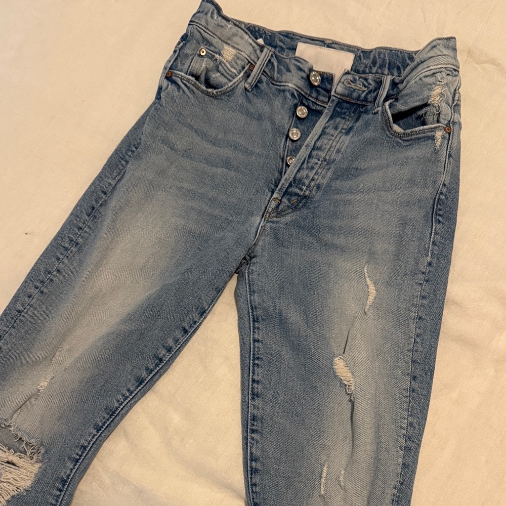 Classic Blue Distressed Women Jeans